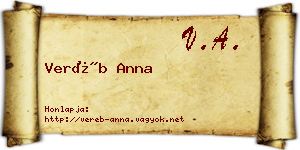 Veréb Anna névjegykártya